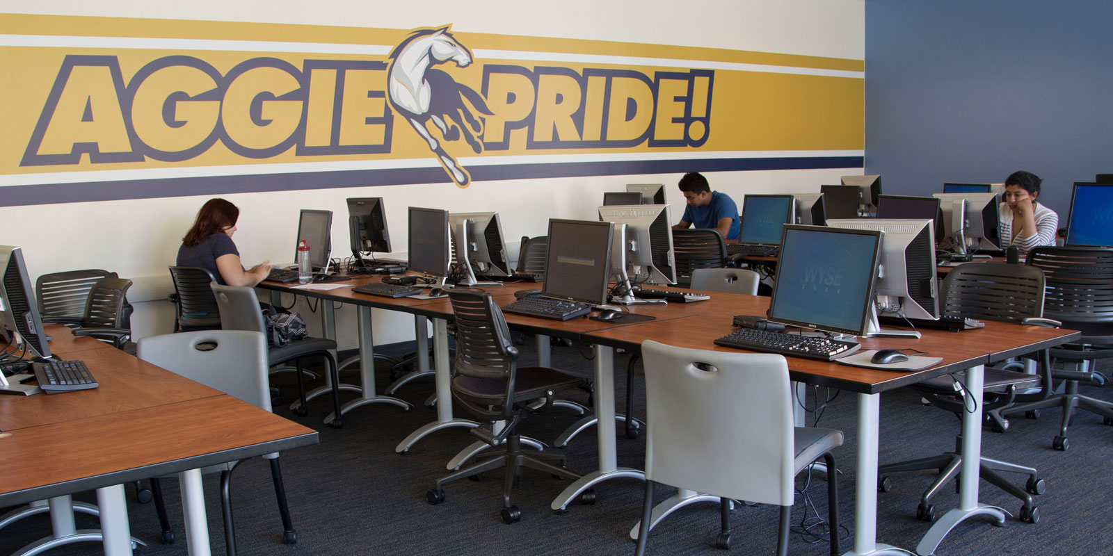 UC Davis students work on Windows 10 PCs in the Tercero Computer Center